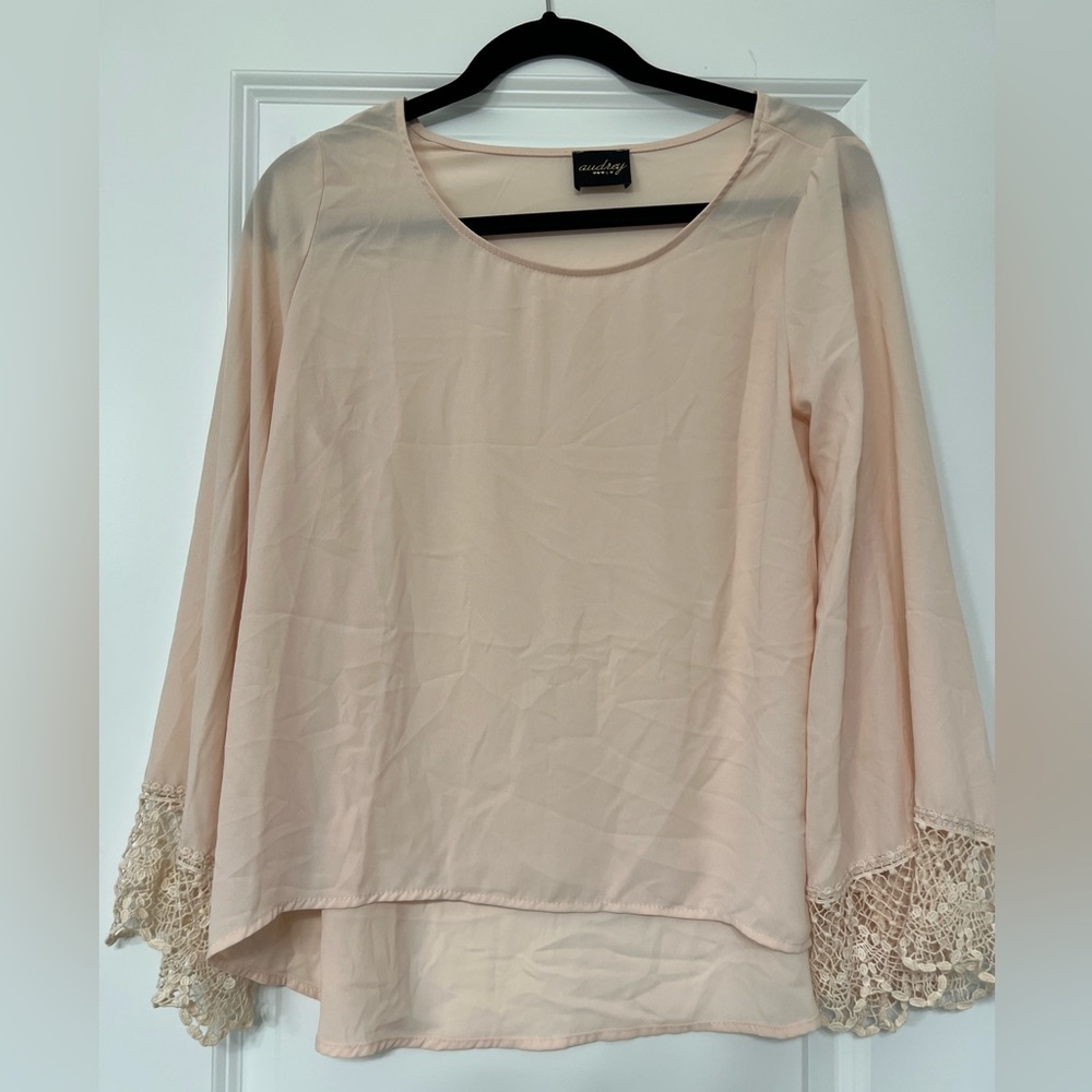 Audrey pinkish/cream blouse, size s